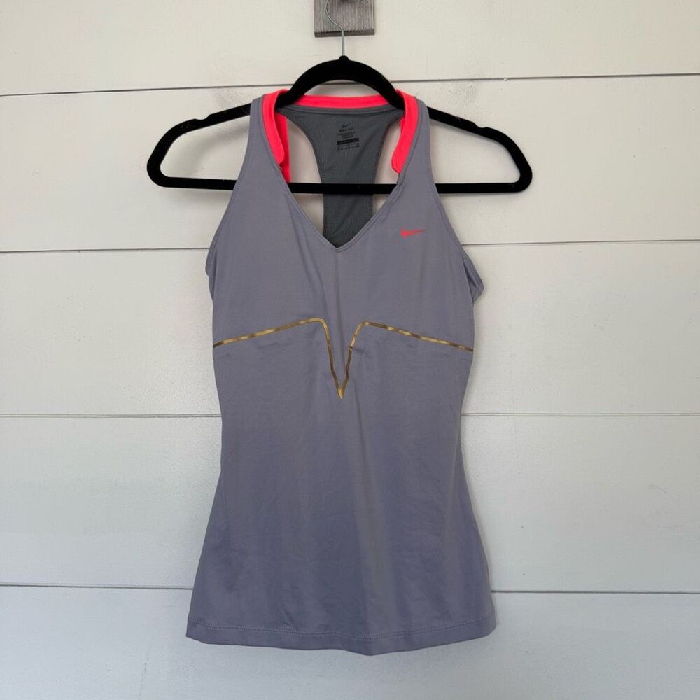 Nike Women’s Small Dri Fit Grey Pink Athletic Tank Top